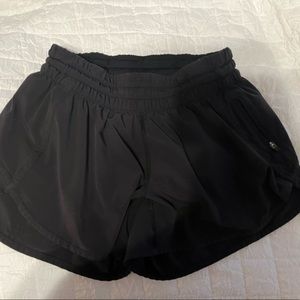 Black Lululemon Track That High-Rise Lined Short 3” Size 8